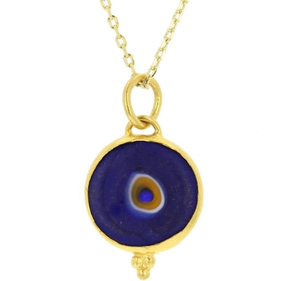 Jewelry - 24Kt Layered Silver Evil Eye Necklace